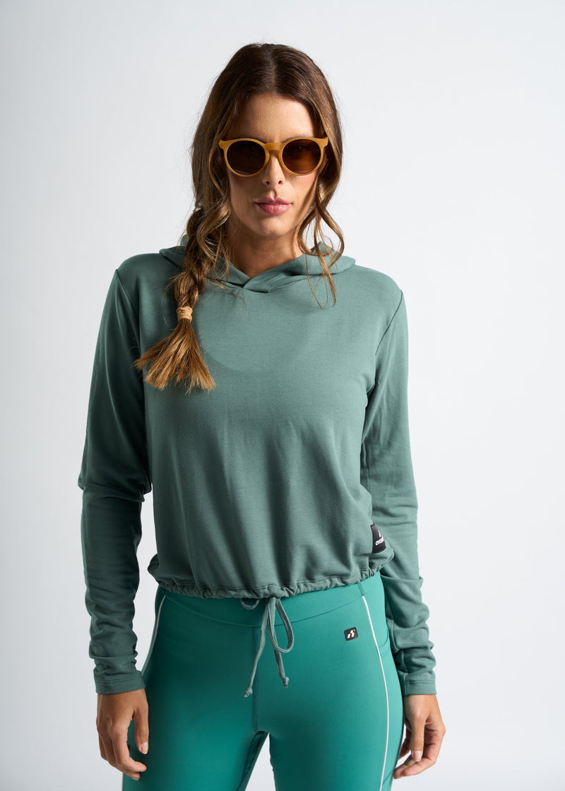 Moletinho Capuz Brezza Feminino – verde tenude